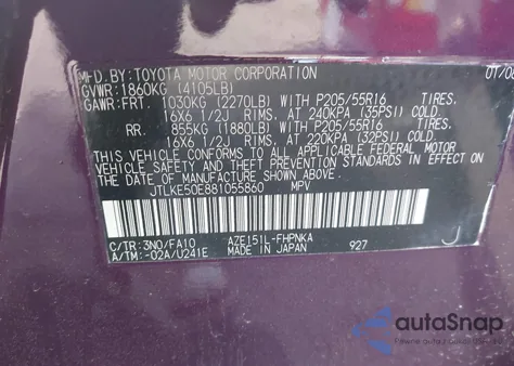 2008 Scion Xb z USA, uszkodzony, nr VIN JTLKE50E881055860